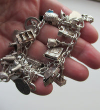 Load image into Gallery viewer, Vintage 1950s Sterling Silver Charm Bracelet
