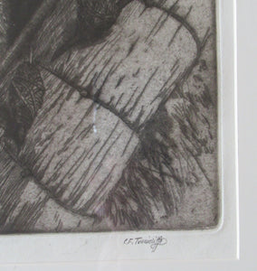 Charles Tunnicliffe Pencil Signed Etching The Thatcher 1927