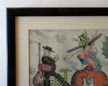 Load image into Gallery viewer, ANTIQUE SATIRICAL PRINT. 1820s Hand-Coloured Etching. LOCOMOTION by R.S. Shortshanks. Pulished by Thomas McLean
