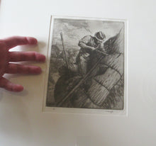 Load image into Gallery viewer, Charles Tunnicliffe Pencil Signed Etching The Thatcher 1927
