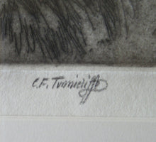 Load image into Gallery viewer, Charles Tunnicliffe Pencil Signed Etching The Thatcher 1927
