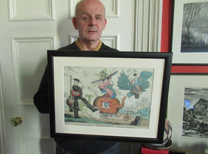 ANTIQUE SATIRICAL PRINT. 1820s Hand-Coloured Etching. LOCOMOTION by R.S. Shortshanks. Pulished by Thomas McLean