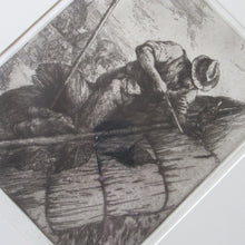 Load image into Gallery viewer, Charles Tunnicliffe Pencil Signed Etching The Thatcher 1927
