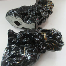 Load image into Gallery viewer, Antique BO&#39;NESS POTTERY Black Jackfield Style Spaniels
