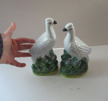 Load image into Gallery viewer, 1870s Pair of White Bird Staffordshire Flatback Figurines Antique
