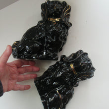 Load image into Gallery viewer, Antique BO&#39;NESS POTTERY Black Jackfield Style Spaniels
