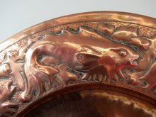 Load image into Gallery viewer, LARGE Antique NEWLYN School Charger. With Central Galleon Motif and a Frieze of Fishes Around the Rim. Inscribed on Reverse
