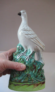 1870s Pair of White Bird Staffordshire Flatback Figurines Antique