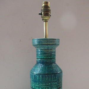 Large Vintage 1960s BITOSSI Table Lamp with More Unusual Sgraffito Striped Pattern