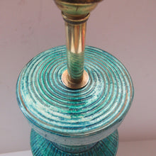 Load image into Gallery viewer, Large Vintage 1960s BITOSSI Table Lamp with More Unusual Sgraffito Striped Pattern
