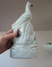 Load image into Gallery viewer, 1870s Pair of White Bird Staffordshire Flatback Figurines Antique
