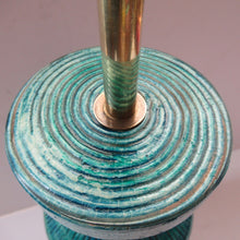 Load image into Gallery viewer, Large Vintage 1960s BITOSSI Table Lamp with More Unusual Sgraffito Striped Pattern
