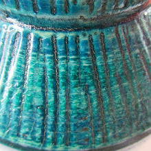 Load image into Gallery viewer, Large Vintage 1960s BITOSSI Table Lamp with More Unusual Sgraffito Striped Pattern
