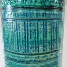 Load image into Gallery viewer, Large Vintage 1960s BITOSSI Table Lamp with More Unusual Sgraffito Striped Pattern

