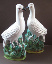 Load image into Gallery viewer, 1870s Pair of White Bird Staffordshire Flatback Figurines Antique
