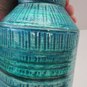 Large Vintage 1960s BITOSSI Table Lamp with More Unusual Sgraffito Striped Pattern