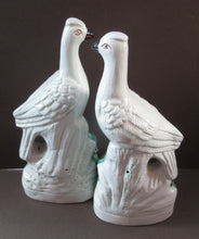 Load image into Gallery viewer, 1870s Pair of White Bird Staffordshire Flatback Figurines Antique
