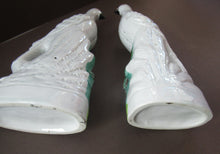 Load image into Gallery viewer, 1870s Pair of White Bird Staffordshire Flatback Figurines Antique

