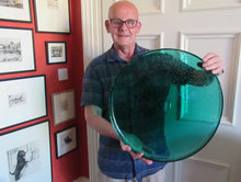 Load image into Gallery viewer, 19 inches. Massive 1950s Hadeland Glass Platter Greenland Series
