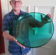 Load image into Gallery viewer, 19 inches. Massive 1950s Hadeland Glass Platter Greenland Series
