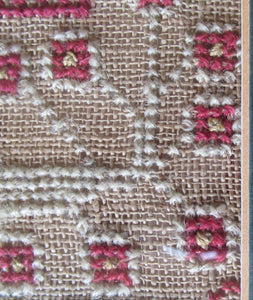 ANTIQUE Embroidered Sampler. Genuine GEORGIAN Textile. With date 1812. Alphabet & Birds Motifs