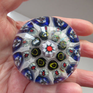 1950s Vasart Scottish Glass Millefiori Paperweight
