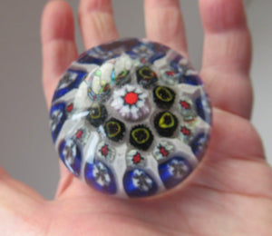 1950s Vasart Scottish Glass Millefiori Paperweight