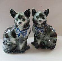 Load image into Gallery viewer, Antique Scottish Pottery Bo&#39;ness Pottery Cats PAIR
