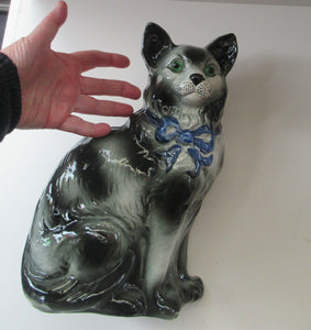 Antique Scottish Pottery Bo'ness Pottery Cats PAIR