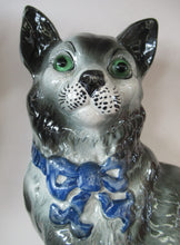 Load image into Gallery viewer, Antique Scottish Pottery Bo&#39;ness Pottery Cats PAIR
