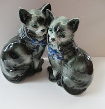Load image into Gallery viewer, Antique Scottish Pottery Bo&#39;ness Pottery Cats PAIR
