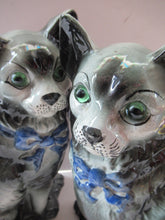Load image into Gallery viewer, Antique Scottish Pottery Bo&#39;ness Pottery Cats PAIR
