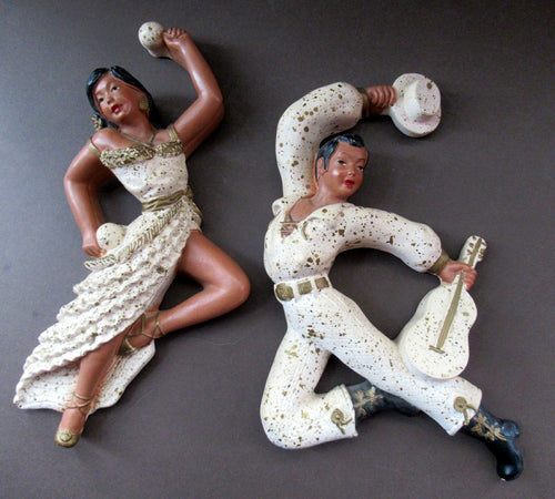 1950s American Universal Statuary Company Wall Plaques Dancing Figures