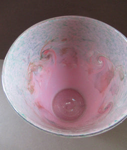1950s Scottish Vasart Glass Bucket Vase 