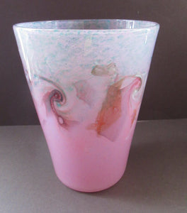 1950s Scottish Vasart Glass Bucket Vase 