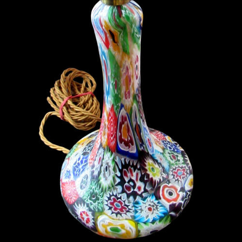 Vintage Fratelli Toso Millefiori Tutti Frutti Glass Lamp Base