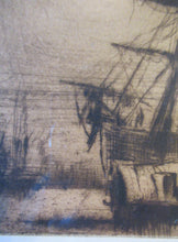 Load image into Gallery viewer, Frank Brangwyn Drypoint Etching. Towing a Ship. Pencil Signed
