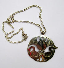 Load image into Gallery viewer, Vintage Shetland Silver Three Nornes Swans Pendant
