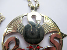 Load image into Gallery viewer, Vintage Shetland Silver Three Nornes Swans Pendant

