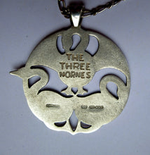 Load image into Gallery viewer, Vintage Shetland Silver Three Nornes Swans Pendant
