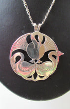 Load image into Gallery viewer, Vintage Shetland Silver Three Nornes Swans Pendant

