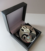 Load image into Gallery viewer, Vintage Shetland Silver Three Nornes Swans Pendant
