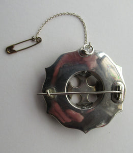 SCOTTISH VICTORIAN SILVER & Agate Hardstone Brooch