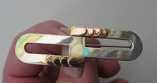 Load image into Gallery viewer, Vintage 1996 Silver and 9ct Rose Gold Contemporary Designer Brooch by William and Christina Steensons
