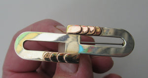 Vintage 1996 Silver and 9ct Rose Gold Contemporary Designer Brooch by William and Christina Steensons