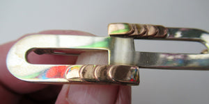 Vintage 1996 Silver and 9ct Rose Gold Contemporary Designer Brooch by William and Christina Steensons