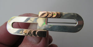 Vintage 1996 Silver and 9ct Rose Gold Contemporary Designer Brooch by William and Christina Steensons