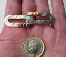 Load image into Gallery viewer, Vintage 1996 Silver and 9ct Rose Gold Contemporary Designer Brooch by William and Christina Steensons
