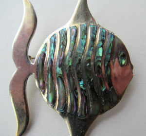 Mexican Silver Fish Brooch