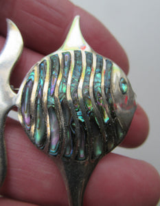 Mexican Silver Fish Brooch